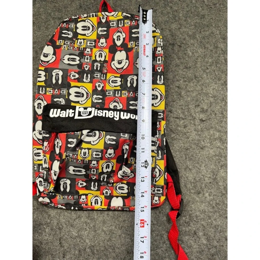 Disney Walt‎ Disney World Mickey Mouse All Over Print Backpack Red Yellow New